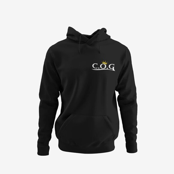 Men's Org. Child of God (COG) LC Black Hoodie w/White Letters - Picture 3 of 3
